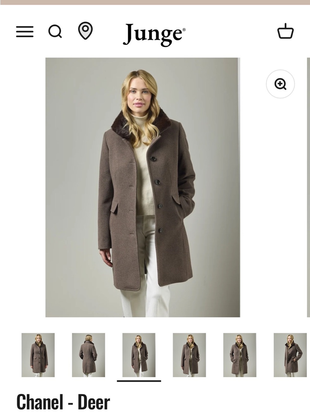 JungChanel Deer Wool Blend Coat in Brown